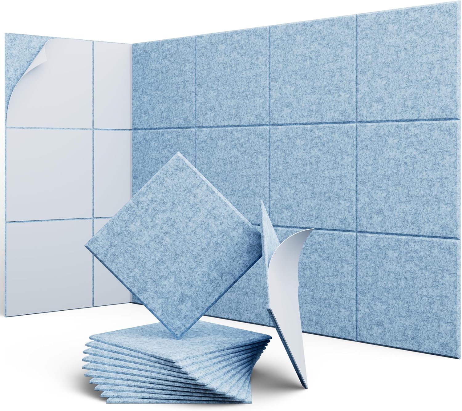 12 Pack 12in X 12in Acoustic Panels for Sound Absorption