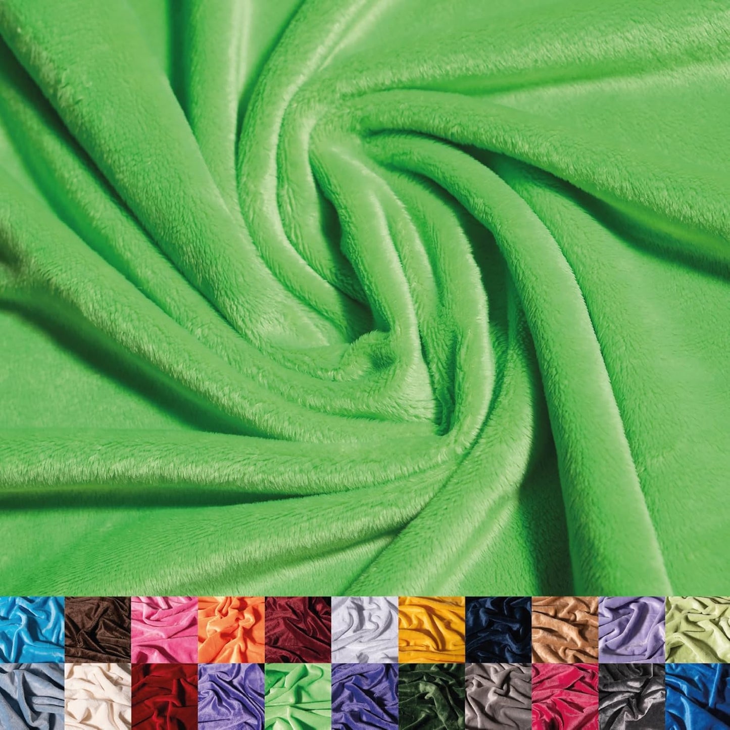 Soft and Smooth Lime Minky Fabric for Blankets and Apparel