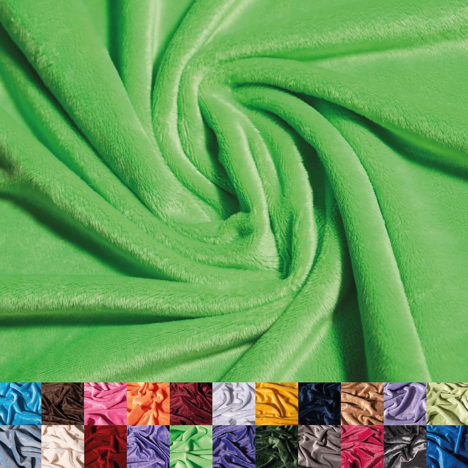 Soft and Smooth Lime Minky Fabric for Blankets and Apparel