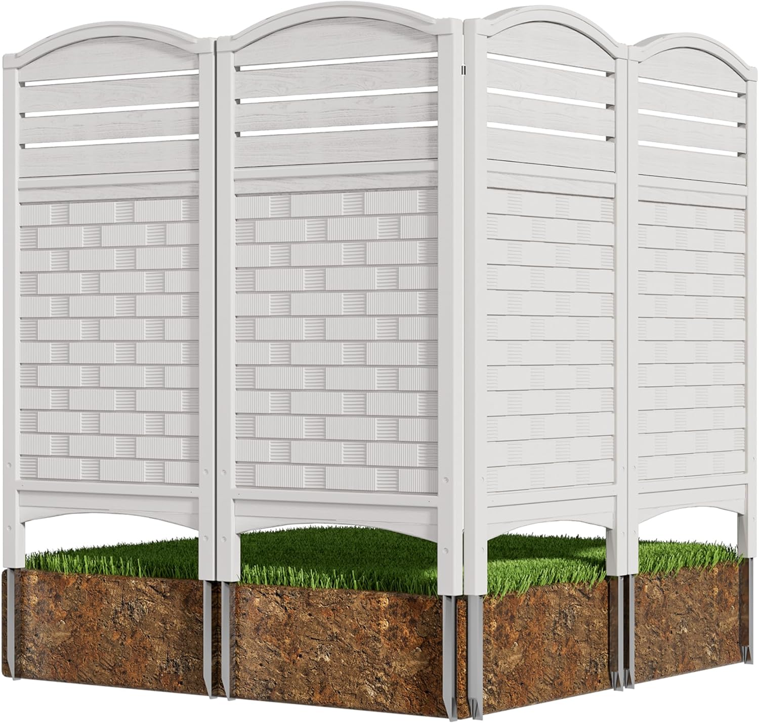 4-Pack Resin Privacy Panels - Versatile Outdoor Solution