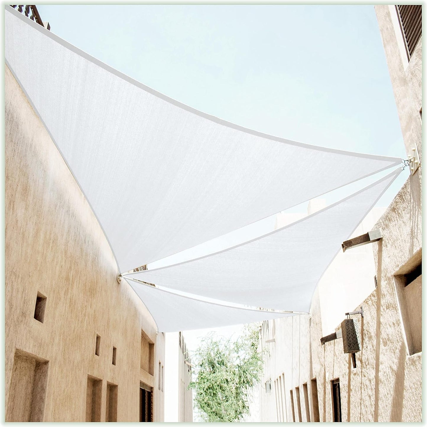 ColourTree 12ft x 12ft x 12ft White Triangle Sun Shade Sail Canopy