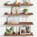 Floating Picture Ledge Shelves for Wall Set of 4 - Long 24 in Display