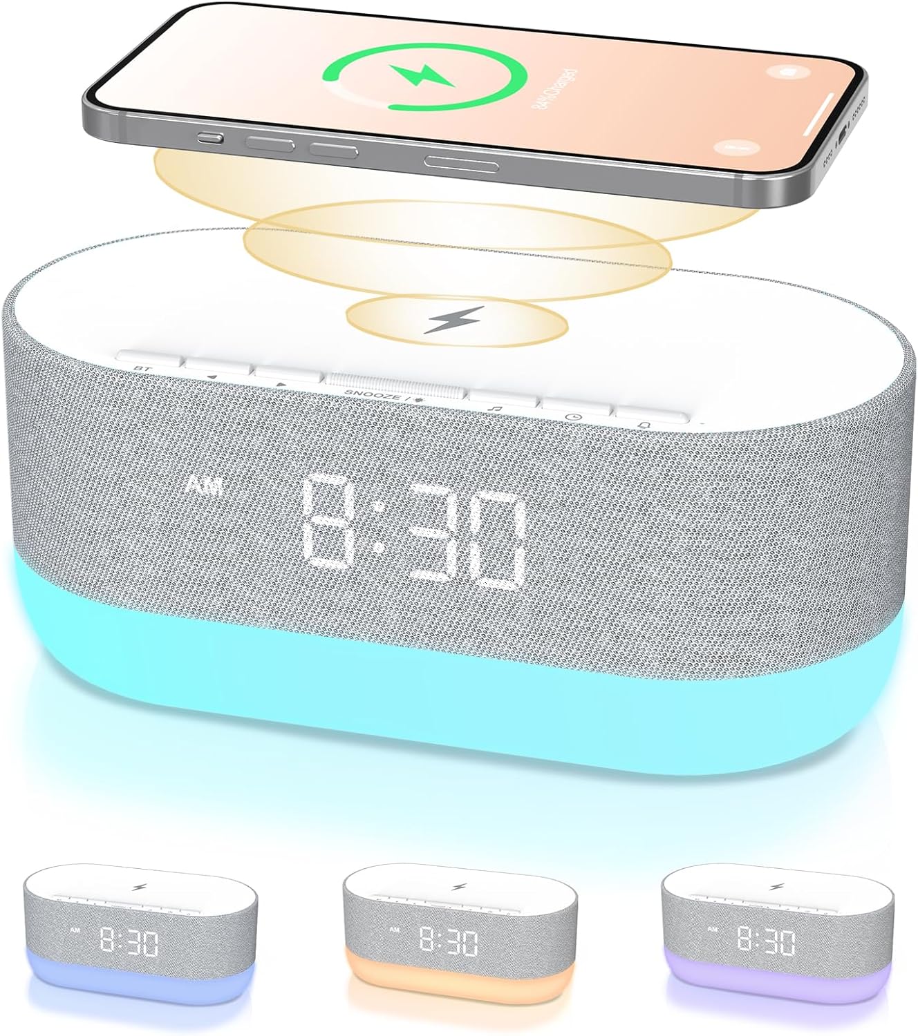 HOUSBAY 3 in 1 Sound Machine Alarm Clock & Wireless Charger