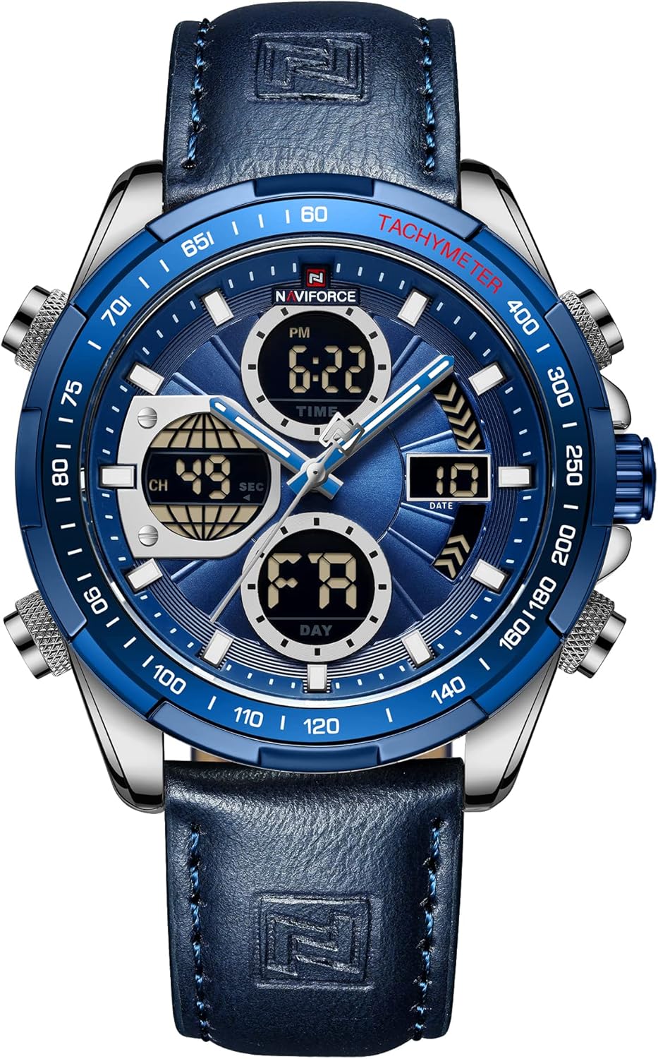 NAVIFORCE Men's Military Digital Watch: Multifunctional Leather Style