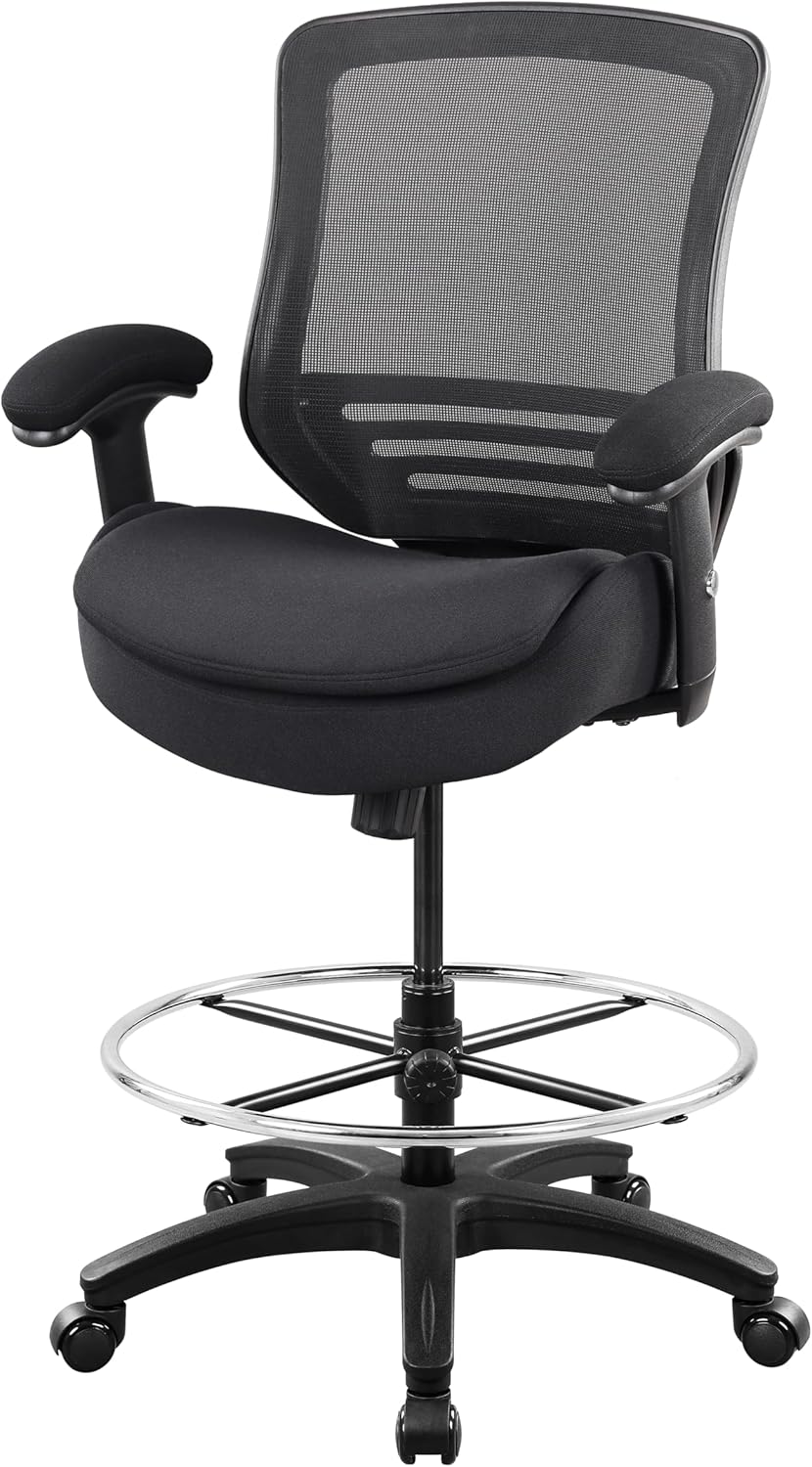 400lbs Tall Office Drafting Chair with Extra Cushion Support