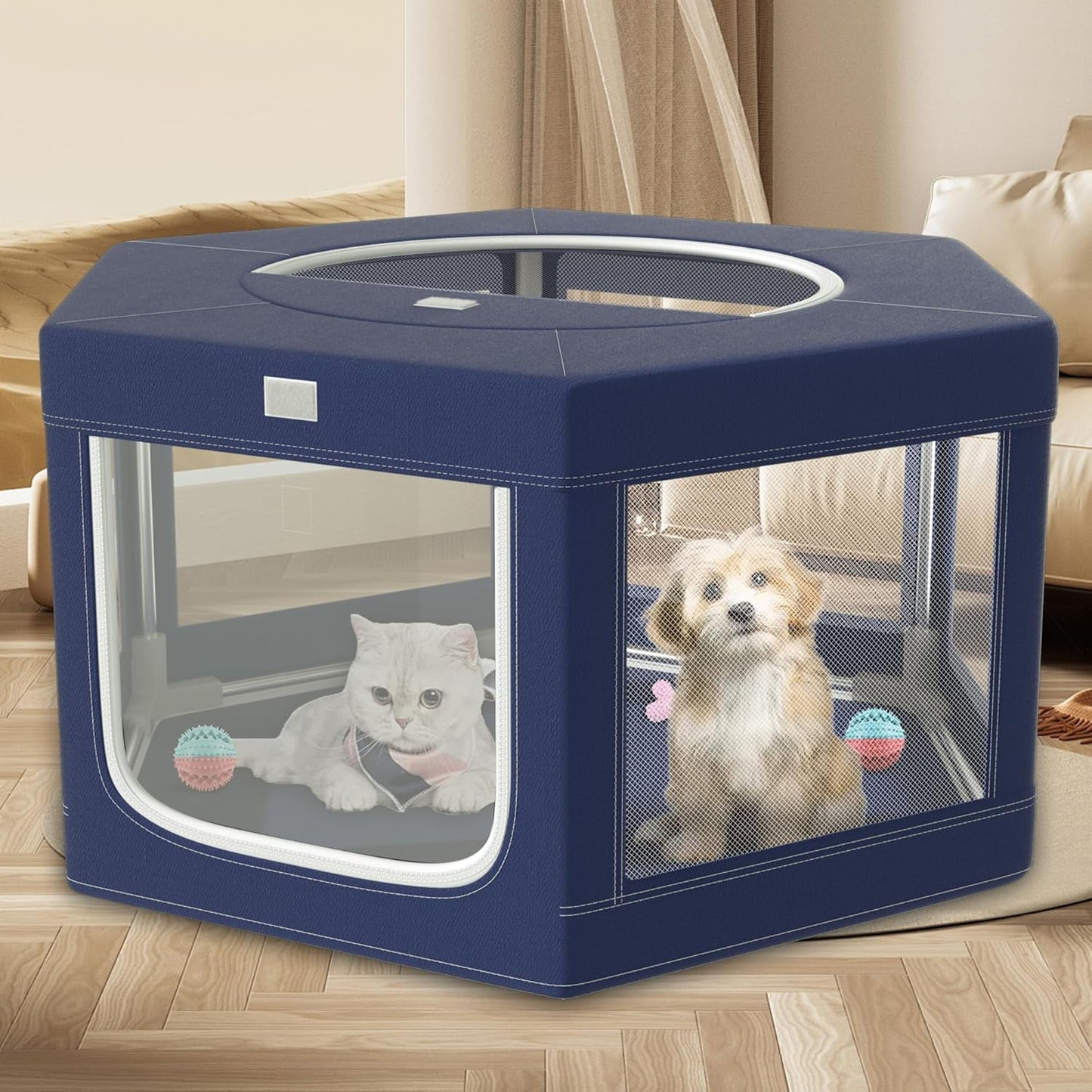 Dog Playpen 45x45 Inch, Safe & Sturdy Puppy PlayPen with Gate