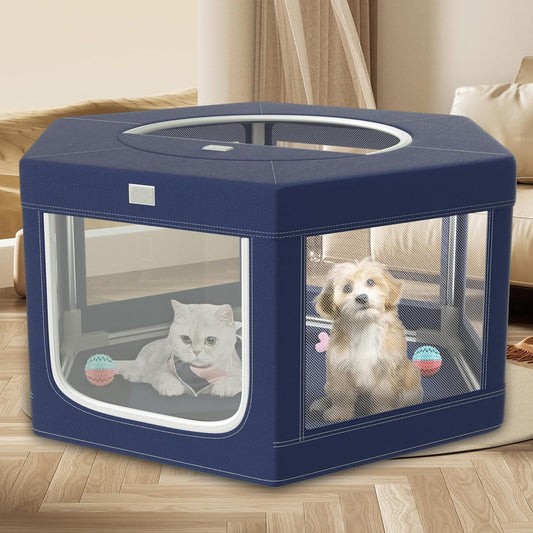 Dog Playpen 45x45 Inch, Safe & Sturdy Puppy PlayPen with Gate