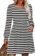 Womens Knit Sweater Dress with Pockets Square Neck - Cozy