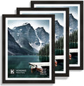 11x15 Picture Frame with Real Glass - 3 Pack Black Wall Collage