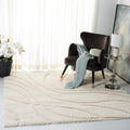 Florida Shag Area Rug 4 ft Square, Creme - Plush Non-Shedding