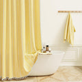 BTTN 78 in Long Boho Farmhouse Shower Curtain - Thick Linen Look