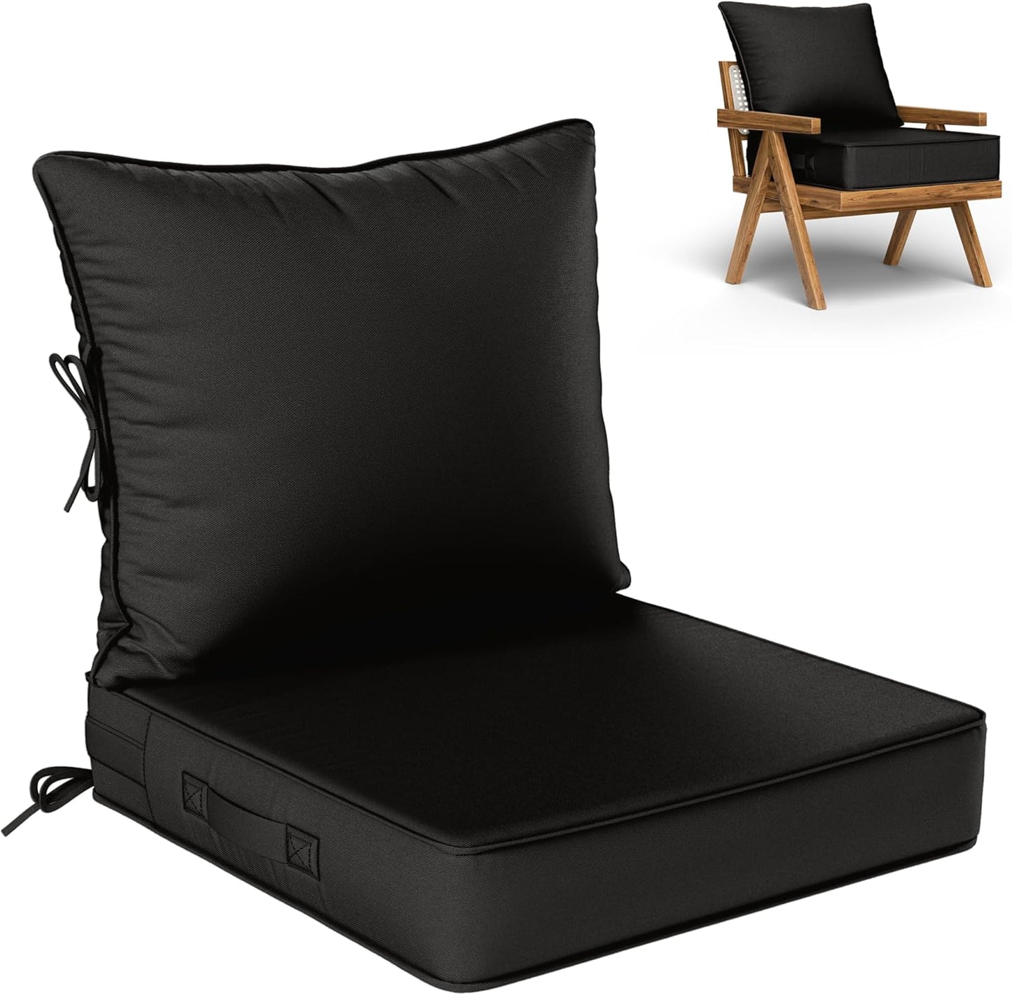 Outdoor Seat Cushion Set with Waterproof & Fade Resistant Features