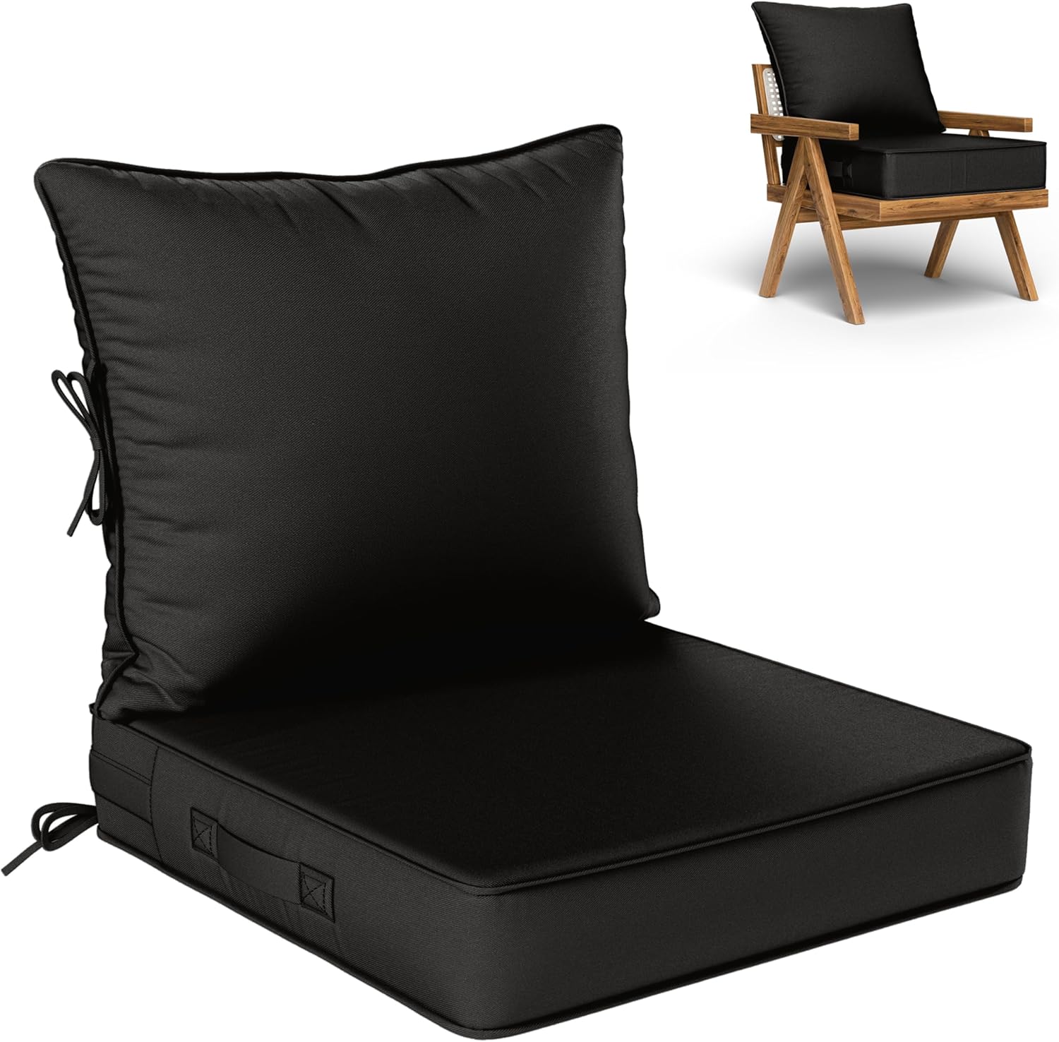Outdoor Seat Cushion Set with Waterproof & Fade Resistant Features