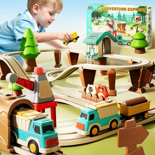 Electric Train Set for Kids 3-8, Forest Adventure Playset
