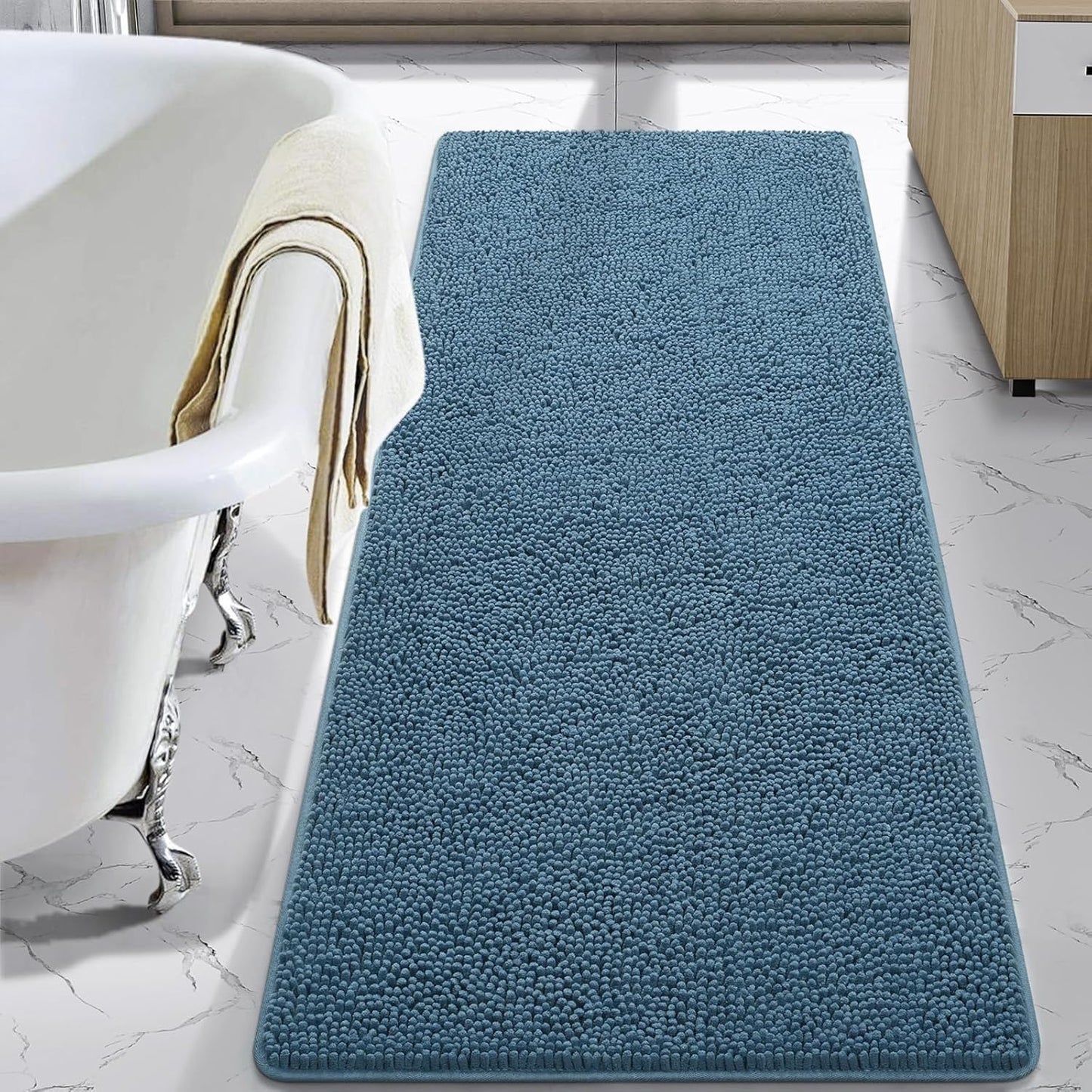 LOCHAS Luxury Bathroom Rug Shaggy Bath Mat 24 x 60 Inch Soft Plush