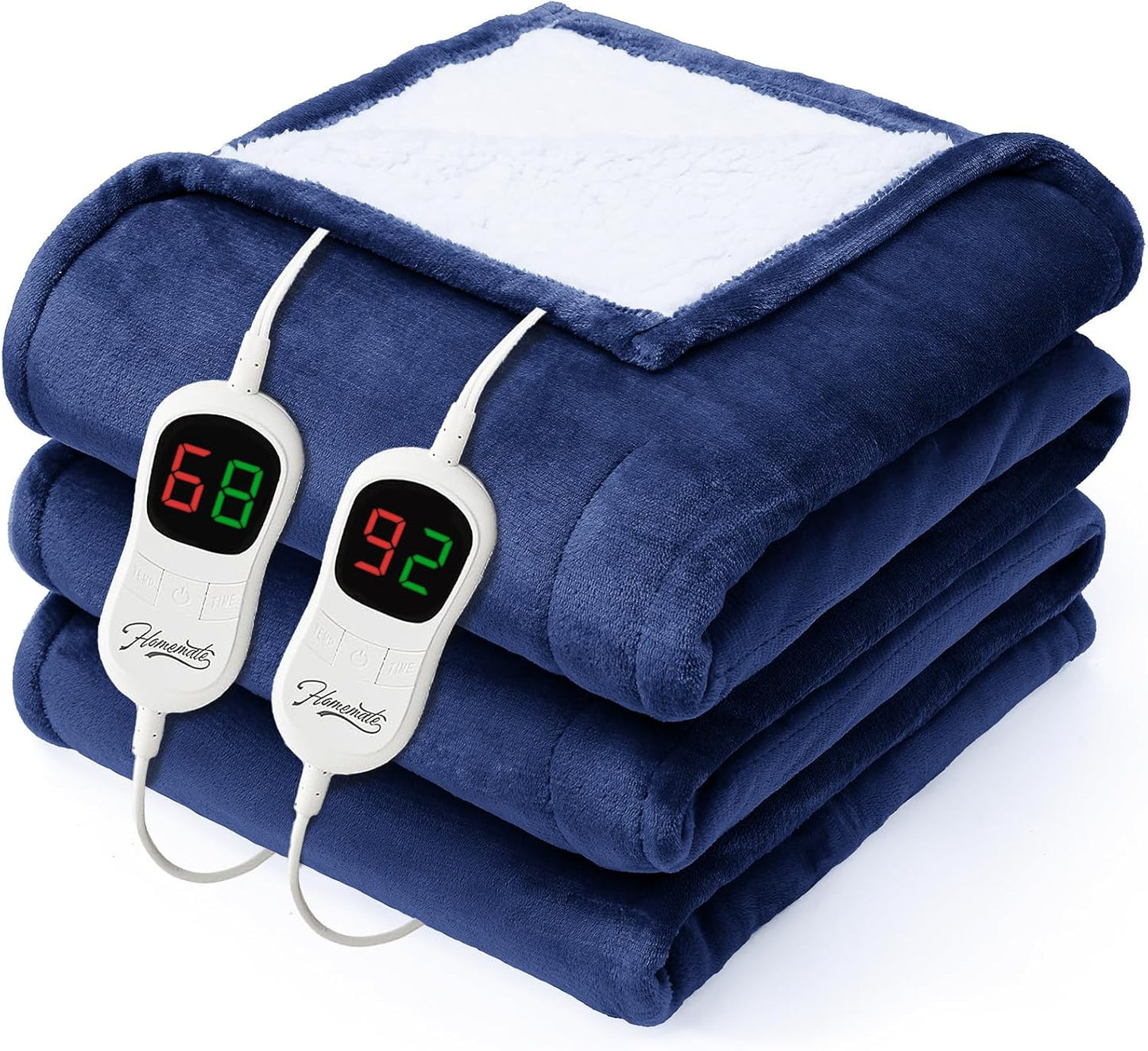 Homemate Electric Heated Blanket Queen - Soft Flannel Comfort