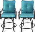 Isabella High Swivel Bar Stools Set (Aqua) - Comfortable Patio Seating