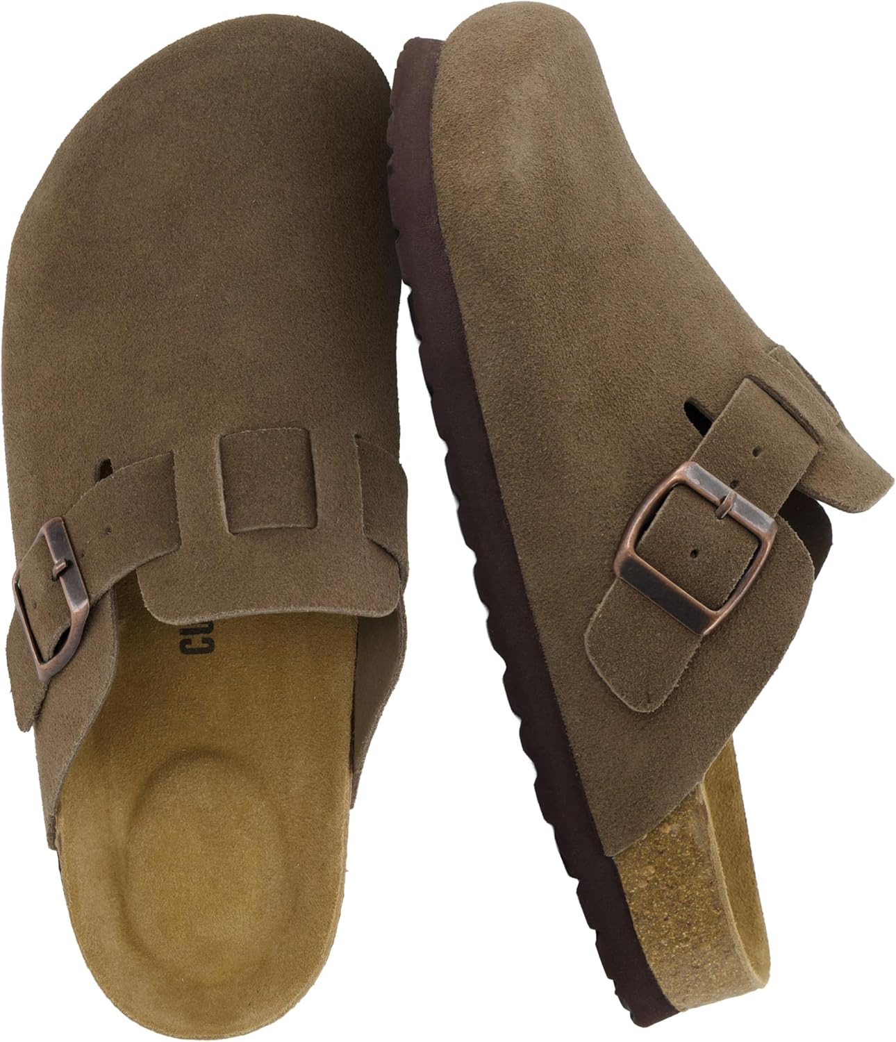 CUSHIONAIRE Hana Genuine Leather Suede Classic Clog Shoes