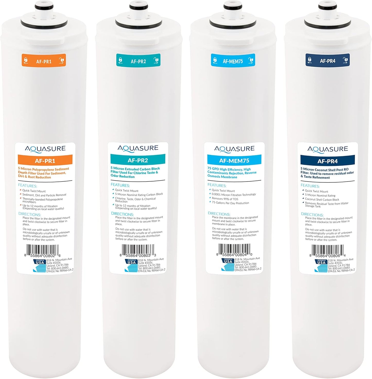 Aquasure Premier Series 4-Stage Filter Replacement Cartridge Set