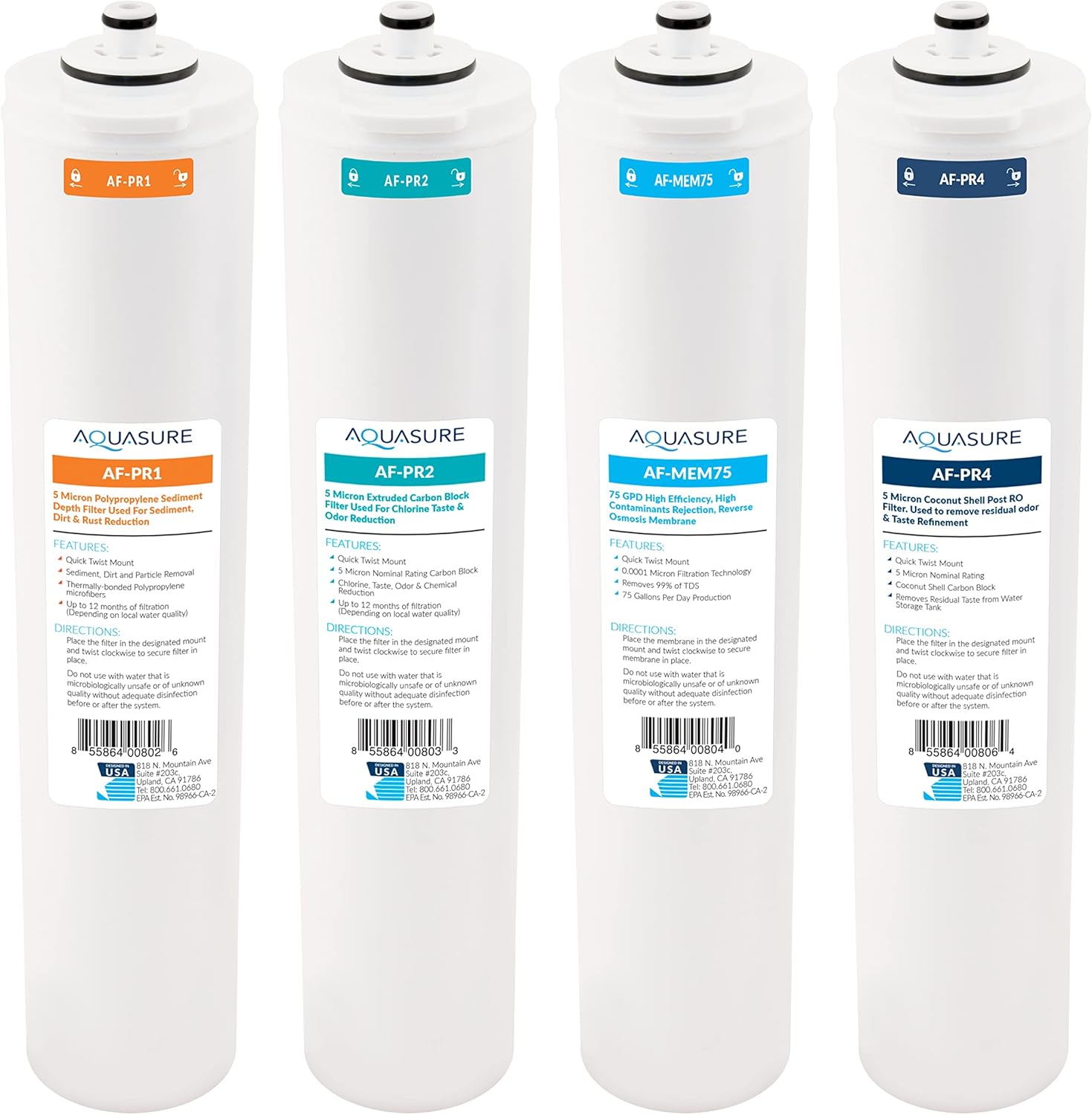 Aquasure Premier Series 4-Stage Filter Replacement Cartridge Set