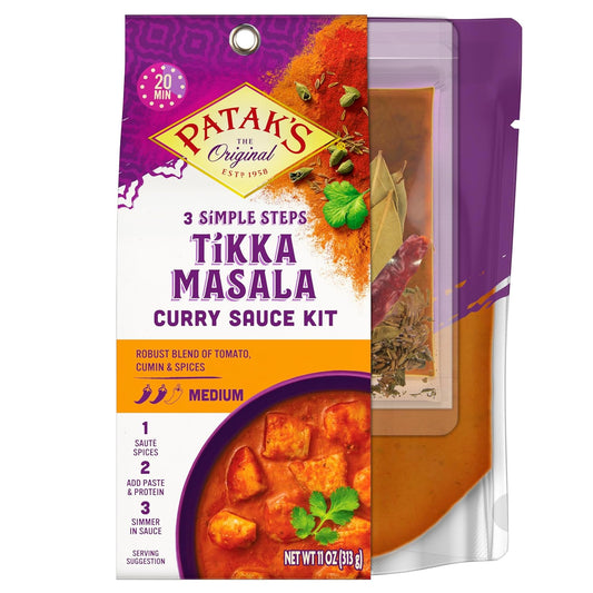 Patak's Tikka Masala Curry Sauce Kit for Authentic Indian Flavor