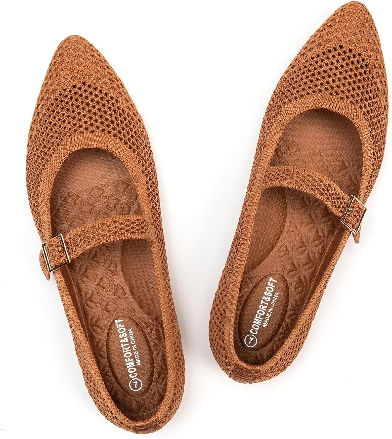 Lightweight Mesh Flats for Women with Adjustable Strap Design