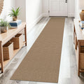 Boho Runners 2x10 ft Hallway Runner Rug - Washable Tan/Orange/Brown