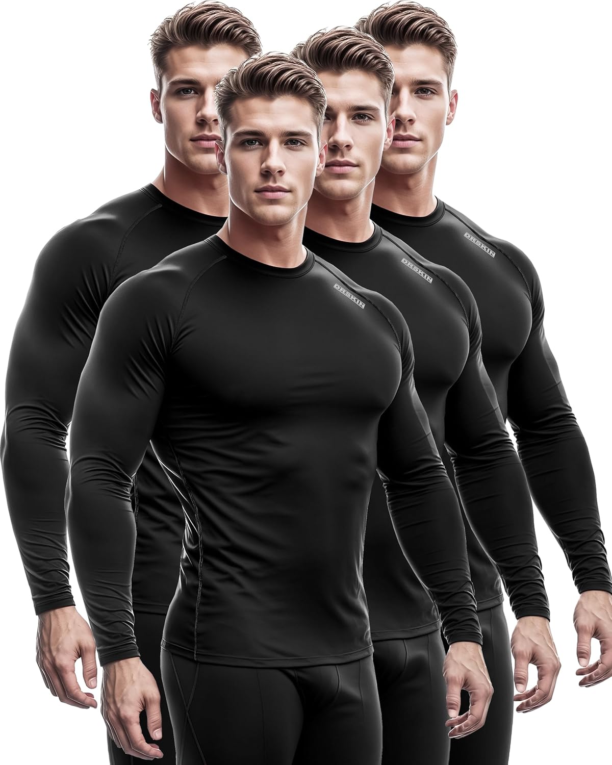 DRSKIN Men's Compression Shirts for All Seasons Athletic Wear