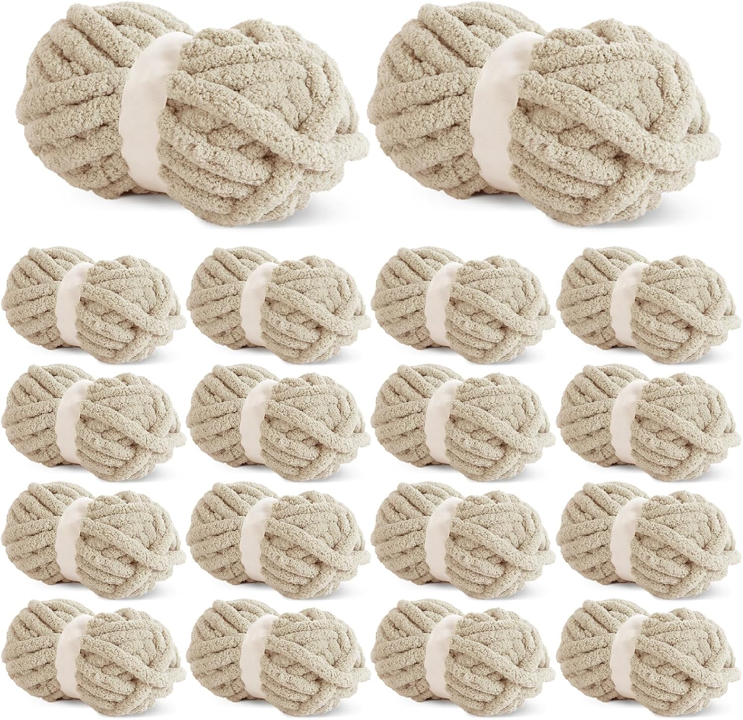 Hombys Khaki Chunky Chenille Yarn for Cozy Knitting Projects