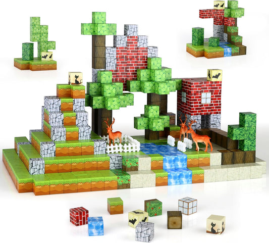 STEM Magnetic Blocks Set - Build, Learn, Play! Ages 4-9+ (Farm-101pcs)
