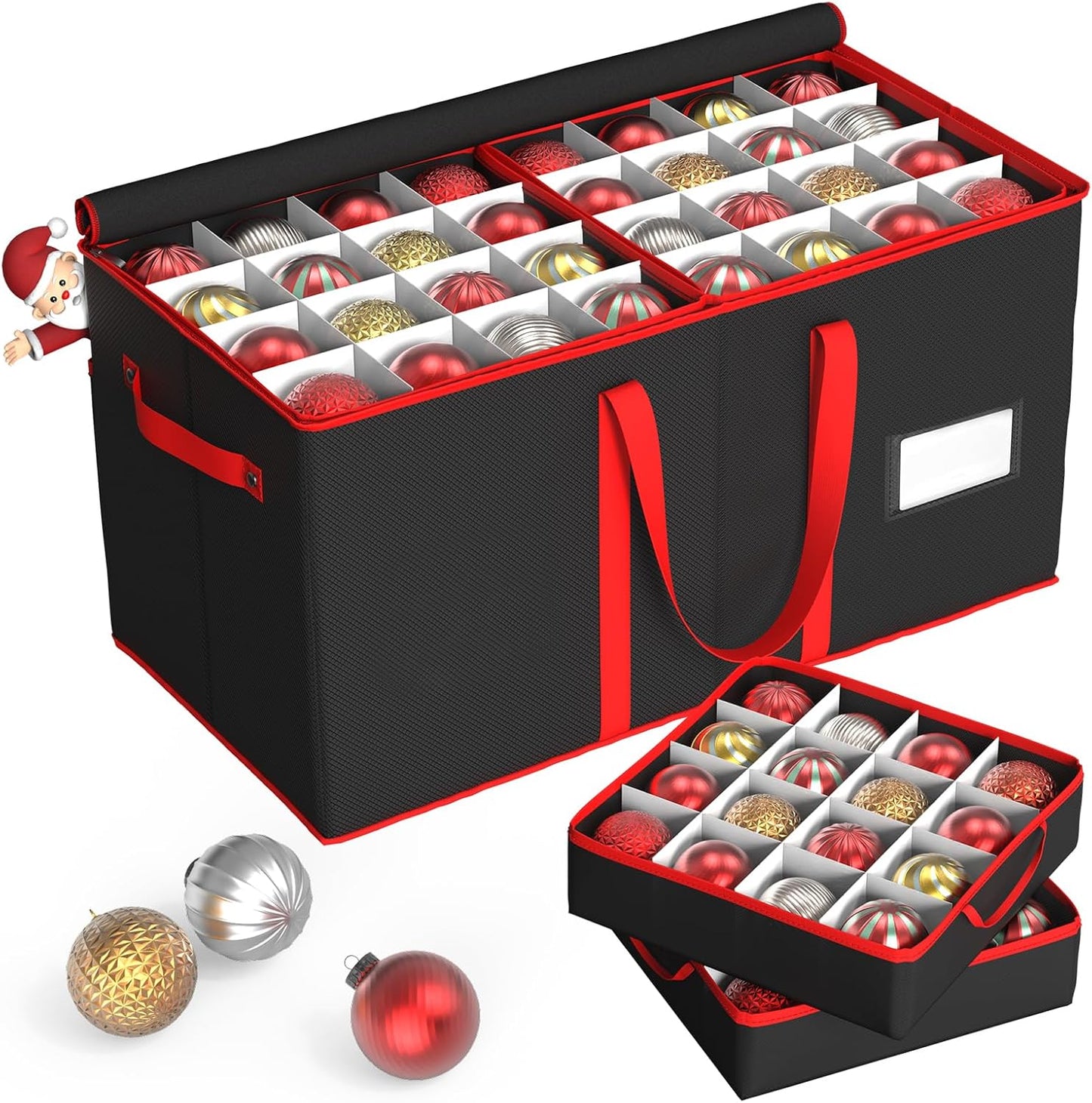Kesfitt Christmas Ornament Storage Box with 8 Trays for 128 Ornaments