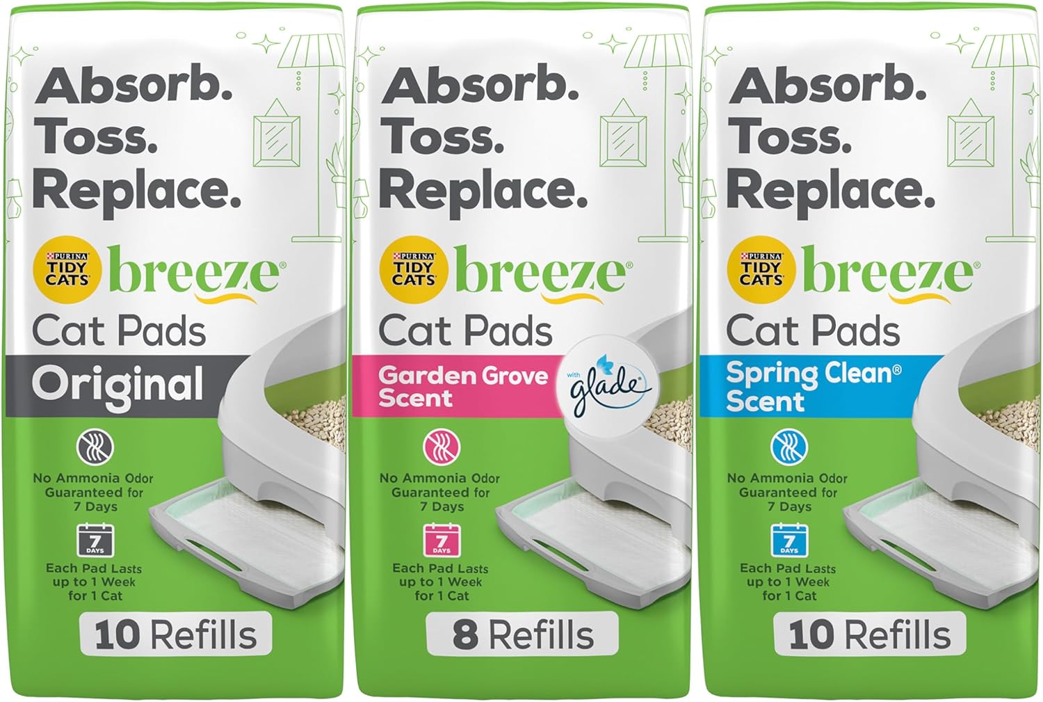 Tidy Cats Breeze Cat Pads Refill Variety Pack for Easy Cleanup