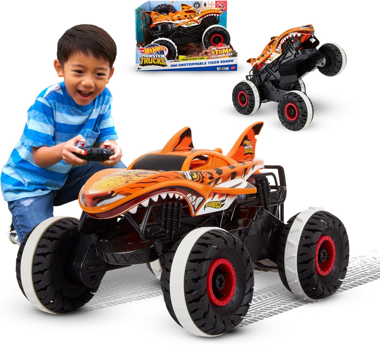 Hot Wheels RC Toy Unstoppable Tiger Shark Monster Truck Fun