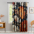 Black Boho Floral Blackout Curtains for Sliding Glass Doors