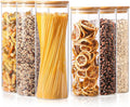 ComSaf Glass Food Storage Jars Set of 6 - Airtight Pantry Canisters