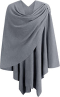 PULI Womens Large Cross Front Poncho Sweater Wrap Topper - Elegant so