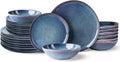 Ceramic Dinnerware Sets for 8 - Handmade Reactive Glaze Stoneware