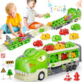 Dinosaur Truck Toys Foldable Track with 2 Player Race Mode - Fun