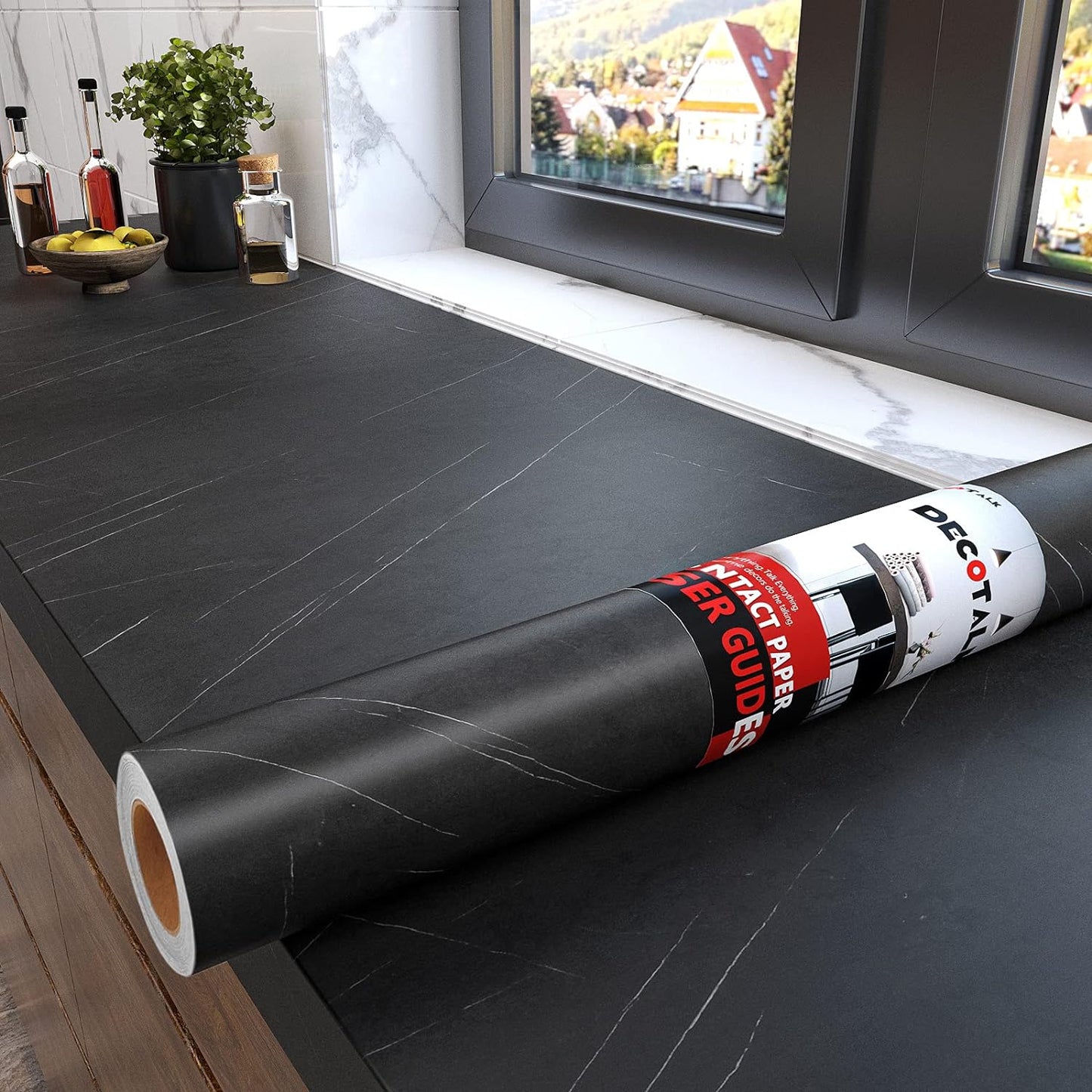 Black Marble Contact Paper Peel and Stick for Stylish Decor