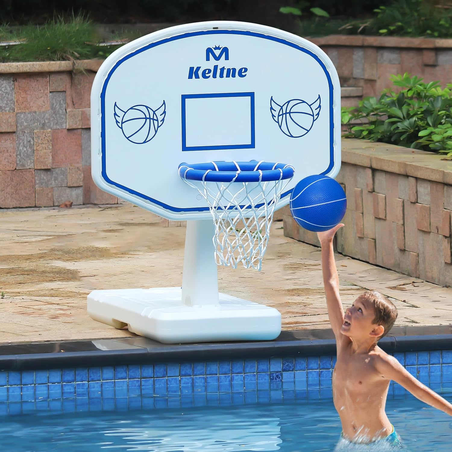 Pool Basketball Hoop for Fun Water Games with 2 Balls & Pump