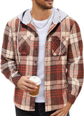 Men's Flannel Hoodie Plaid Shirt - Slim Fit Casual Shacket
