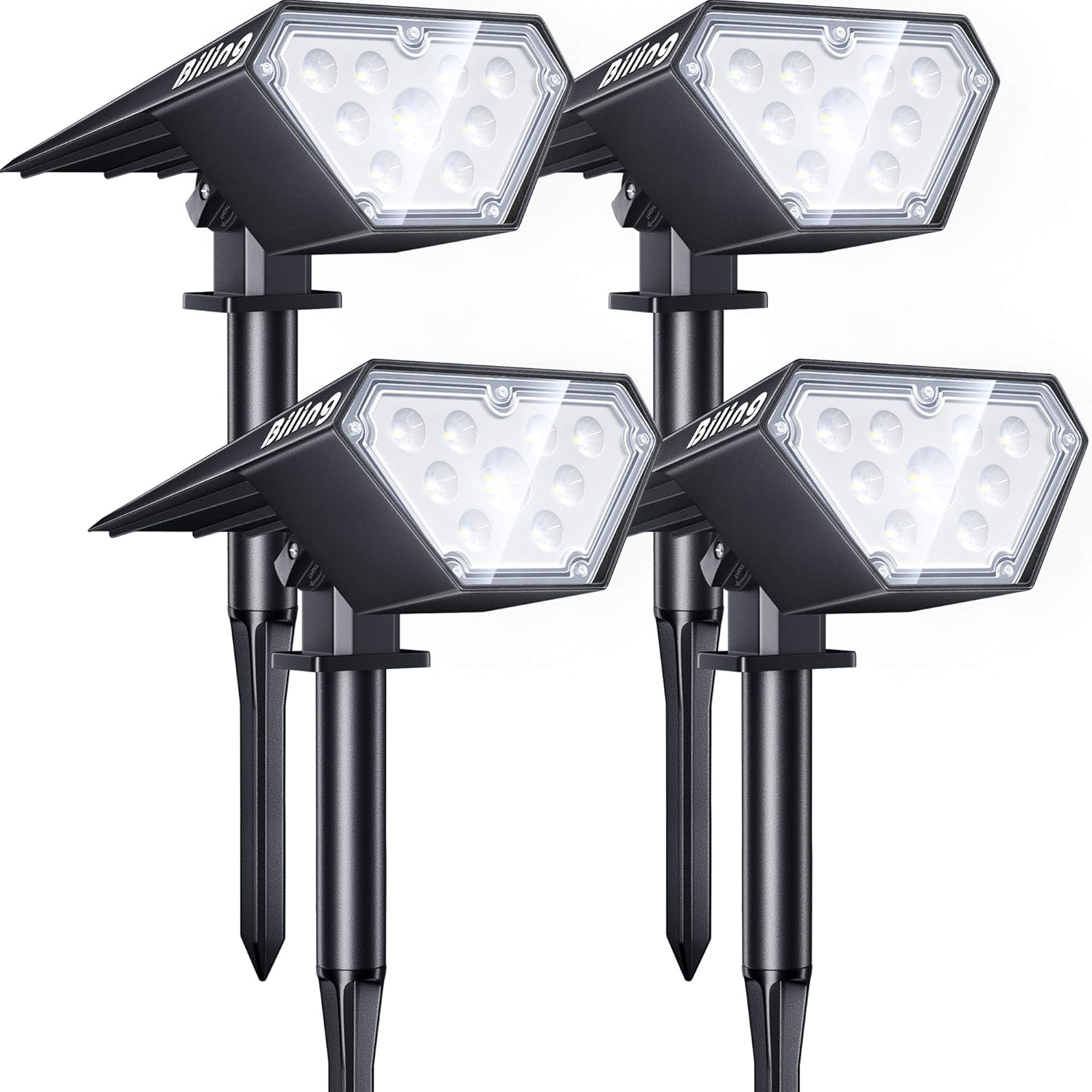 Biling Solar Spot Lights Outdoor - Bright 700 Lumen Waterproof
