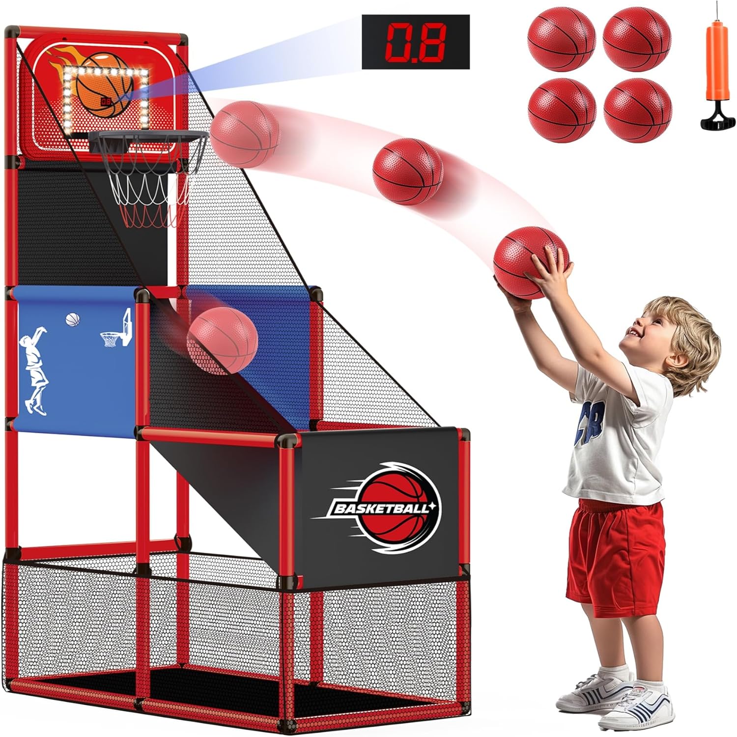 Kids Basketball Hoop Arcade Game Set for Indoor and Outdoor Fun