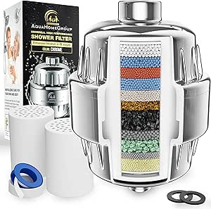 AquaHomeGroup 15 Stage Shower Filter for Hard Water Purification