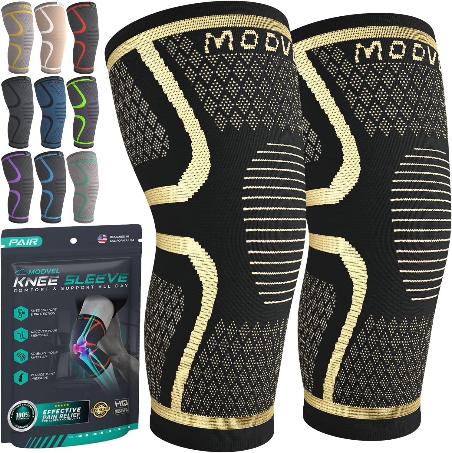 Modvel Compression Knee Brace for Pain Relief and Support