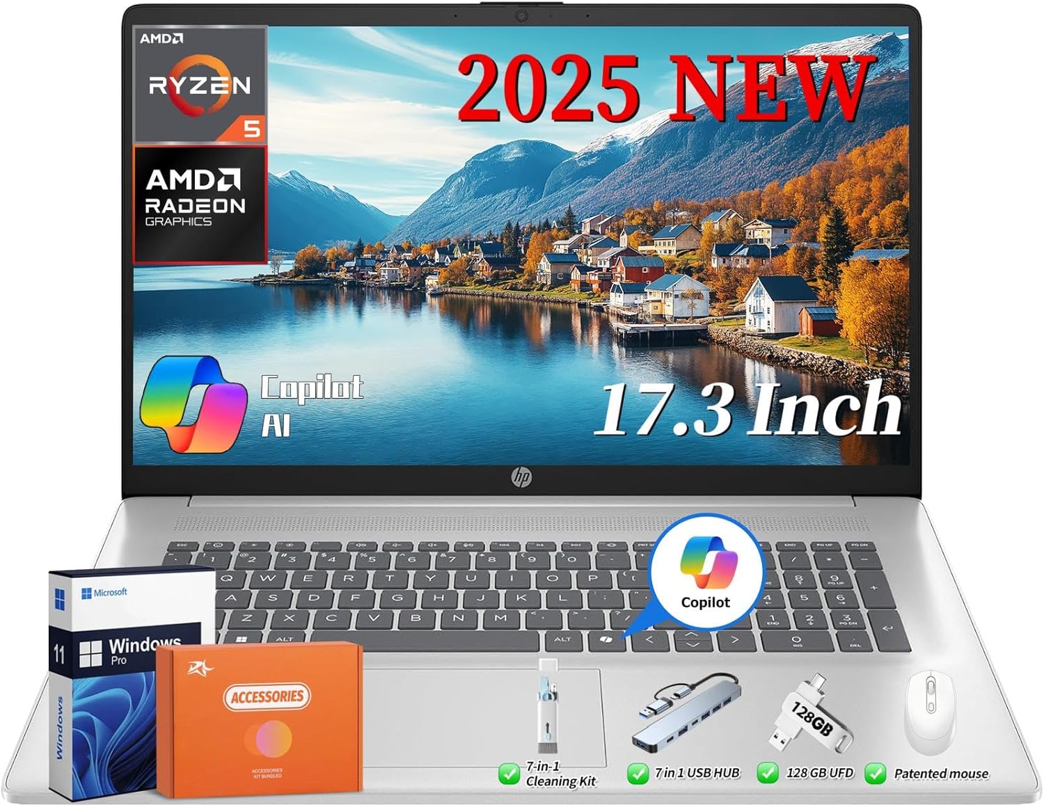 HP 2025 17 Inch Laptop with Full HD IPS Display and Ryzen 5
