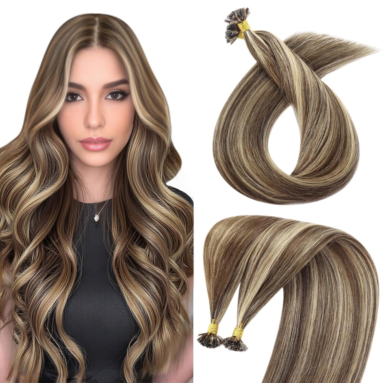 K Tip Hair Extensions Real Human Hair for Natural Blends