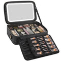 Relavel Travel Makeup Bag With LED Mirror - Large Lighted Train Case