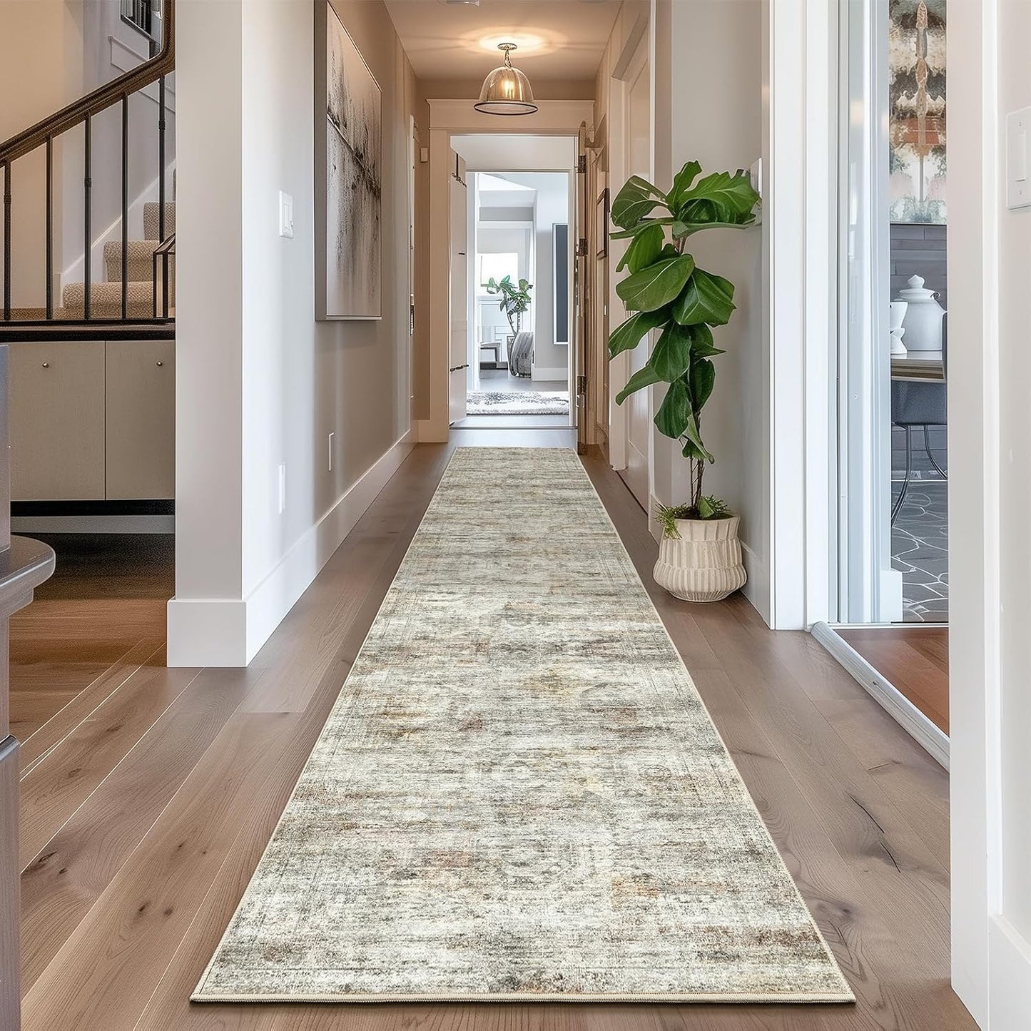 Long Hallway Runner Rug with Anti Slip Backing for Home Use