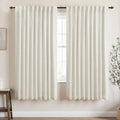 Blackout Linen Curtains 70x63 in Panels - Room Darkening Thermal